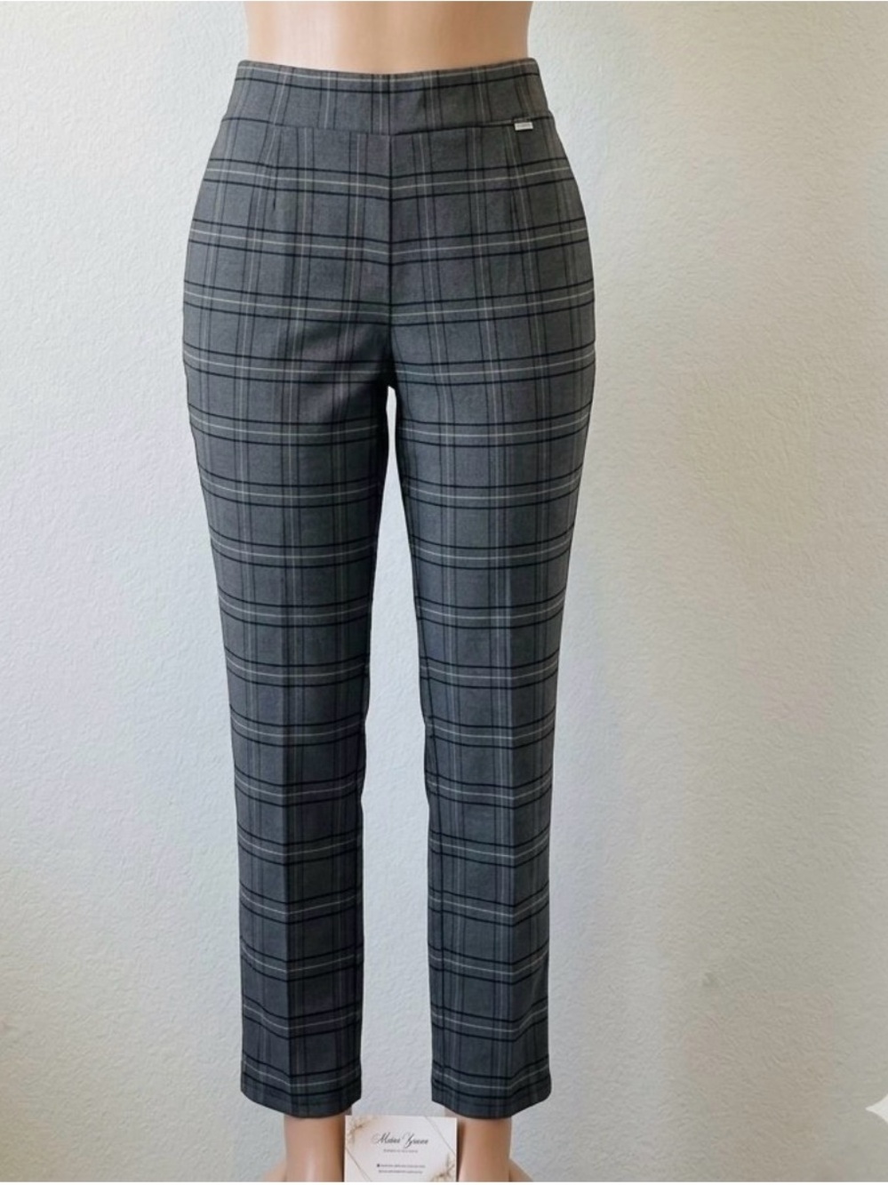 Dkny Gray Plaid Ankle Pants